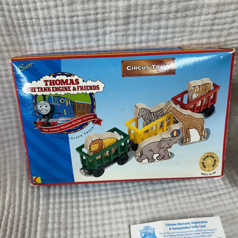 NOS New Vintage Thomas & Friends Wooden Railway Circus Train open box
